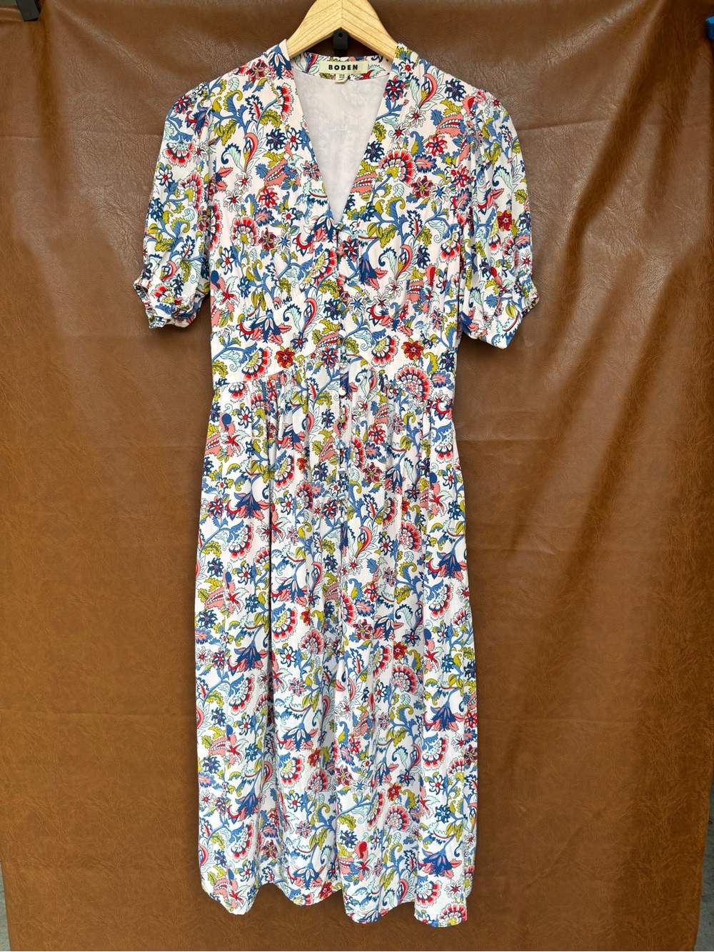 Boden Elsa Floral Button Front Midi Dress with Pockets US 4 Cottagecore